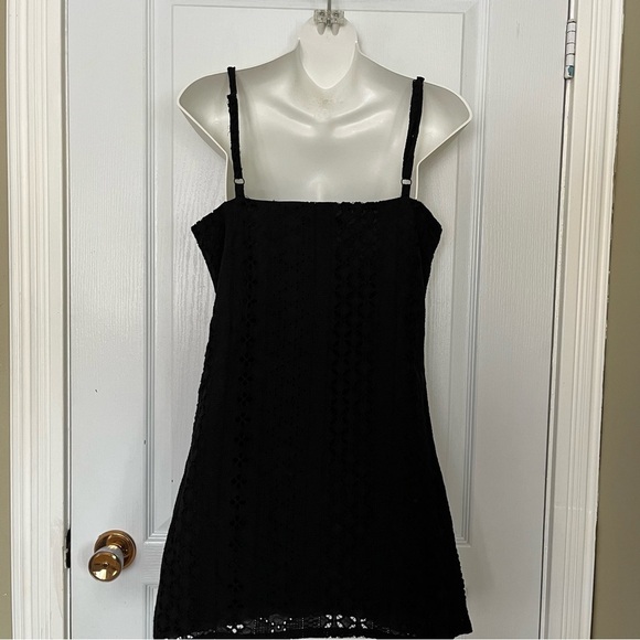 Sanctuary Eyelet Sleeveless Black Mini Dress - Picture 2 of 9